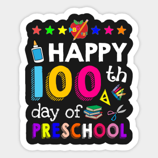 Happy 100 Days Of preschool  Awesome T shirt For K Sticker